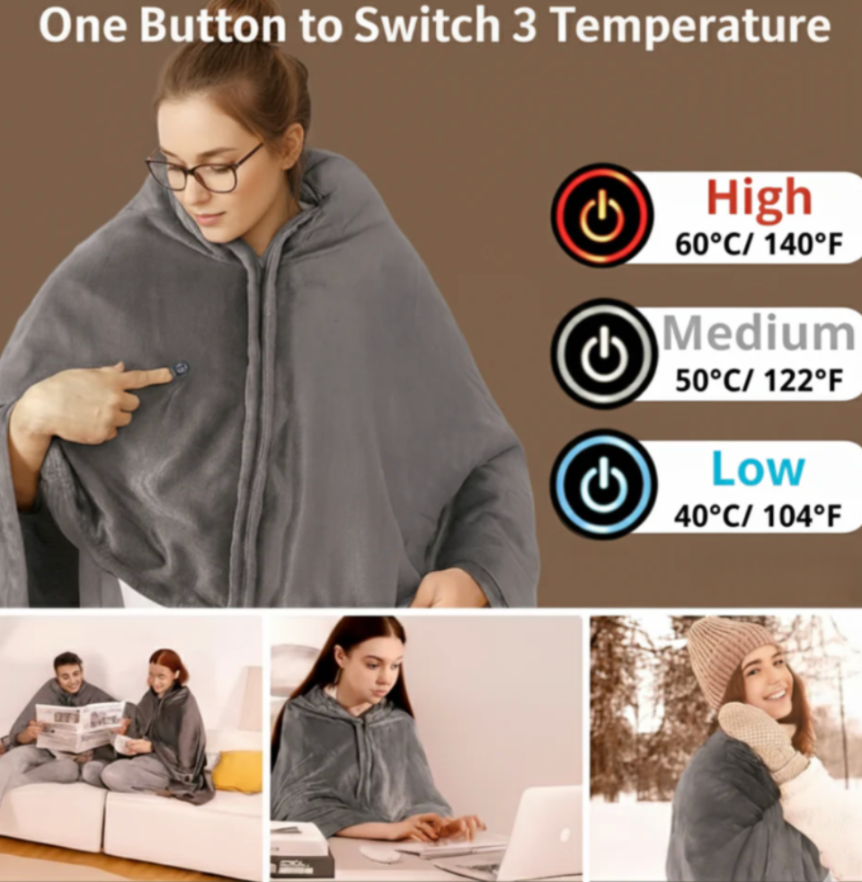 Wearable Heated Blanket Shawl